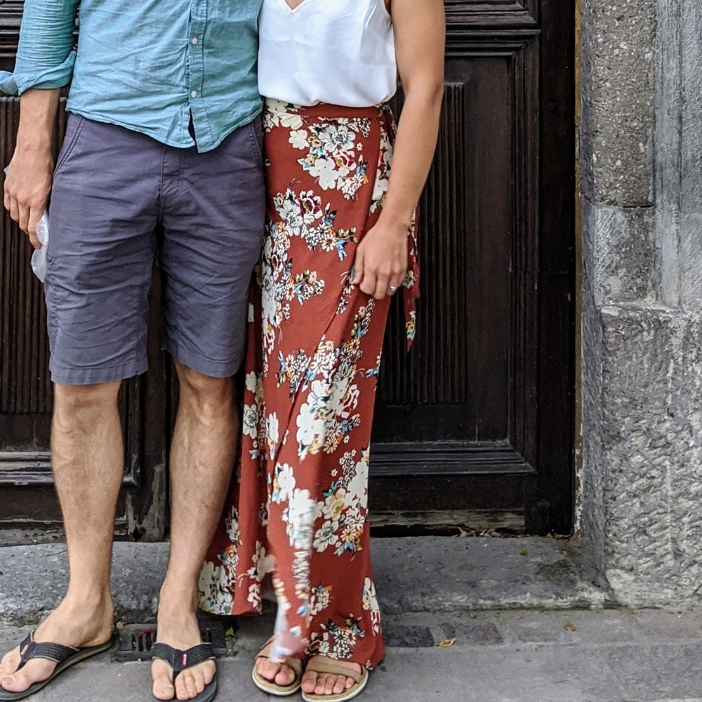 Zara Maxi floral wrap skirt.